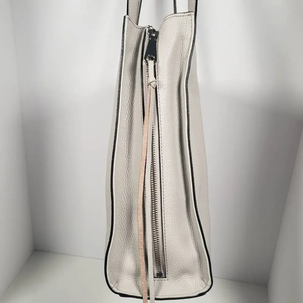 Rebecca Minkoff White Leather Tote with Black Trim
